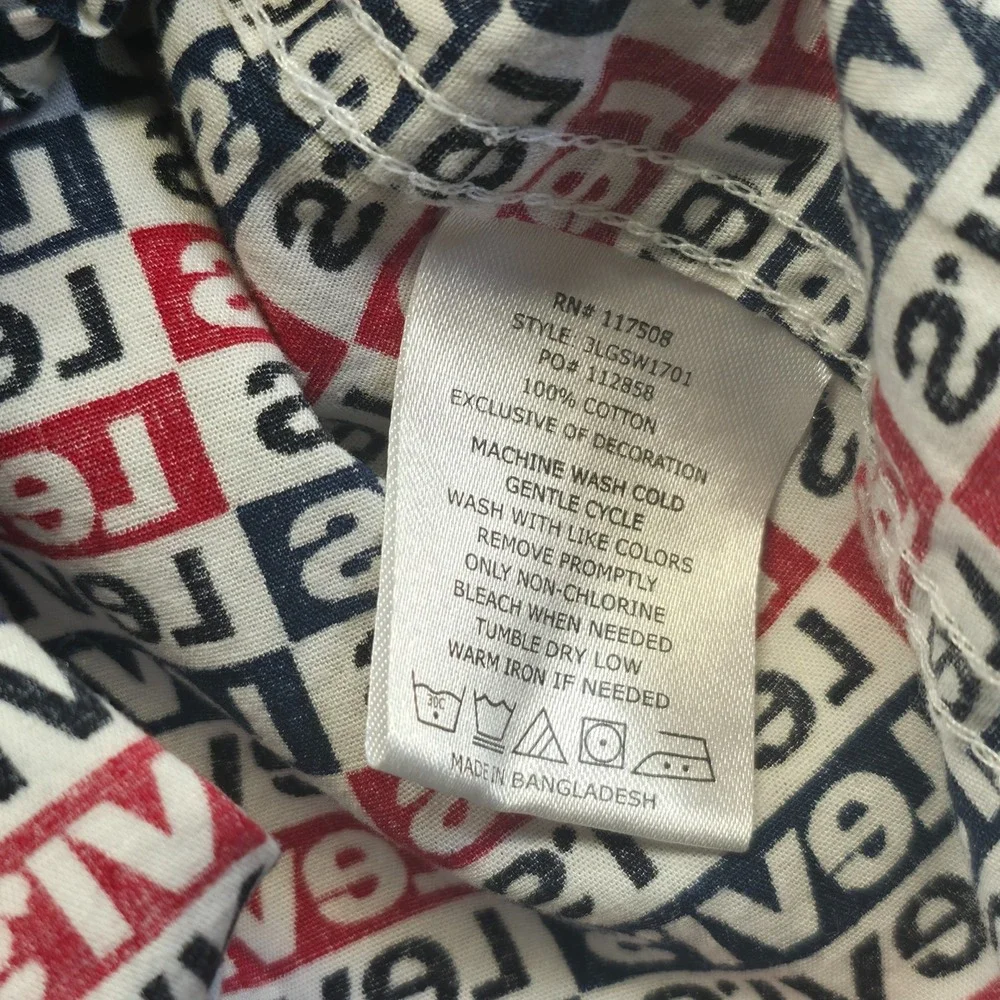 Levi's Men's Short Sleeve Button Up Levi's Logo Shirt‎ Size Small